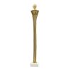 5.5x5.5x32" Elongated Gold Roman Statue on White Marble Base