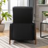 Wood-Framed PU Leather Recliner Chair Adjustable Home Theater Seating with Thick Seat Cushion and Backrest Modern Living Room Recliners, Black(Old SKU