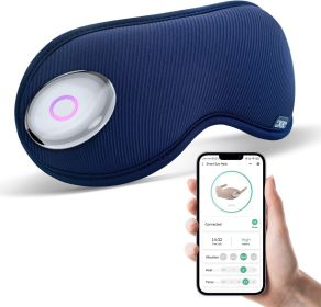 Massage Eye Mask,Heated Eye Mask,Heat Eye Compress For Dry Eye Stye Relax Eye Strain, Electric Warm Eye Mask With Temperature Timer Control,Blackout E (Color: Blue)